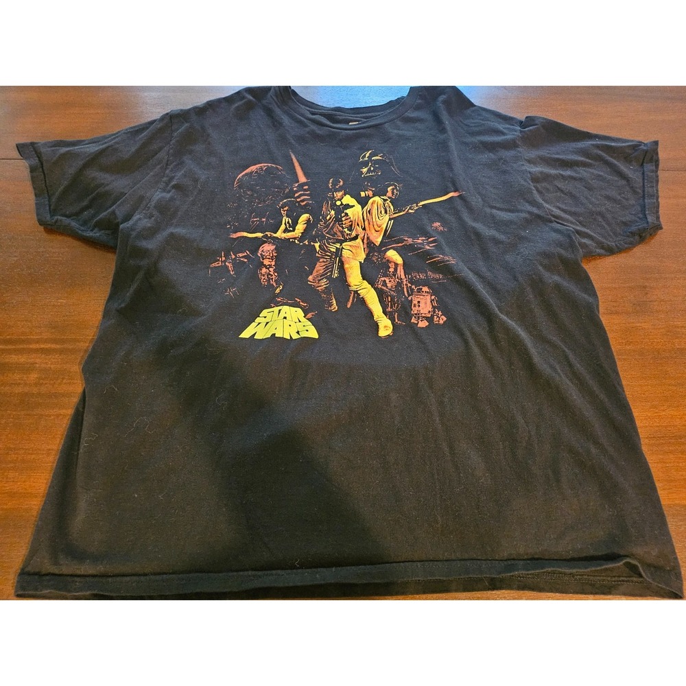 New Star Wars Mens Graphic Tee Shirt Black Short Sleeves Mad Engine Size 2X
